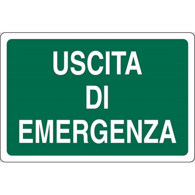 SEGNALE USCITA DI EMERGENZA IN ALLUMINIO MM180X120