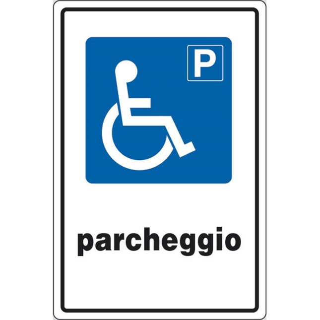SEGNALE P PARCHEGGIO DISABILI IN ALLUMINIO MM450X300