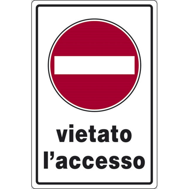 SEGNALE VIETATO L'ACCESSO IN ALLUMINIO MM300X200