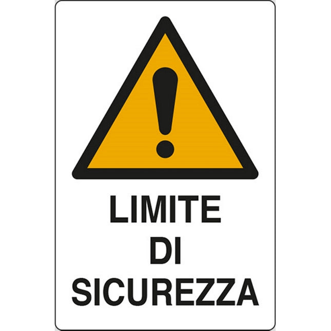 SEGNALE LIMITE DI SICUREZZA IN ALLUMINIO MM300X200