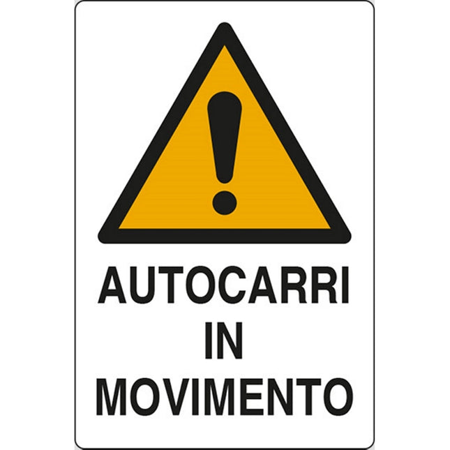 SEGNALE AUTOCARRI IN MOVIMEMTO IN ALLUMINIO MM500X350