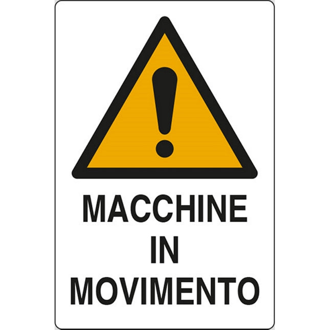 SEGNALE MACCHINE IN MOVIMENTO IN ALLUMINIO MM300X200