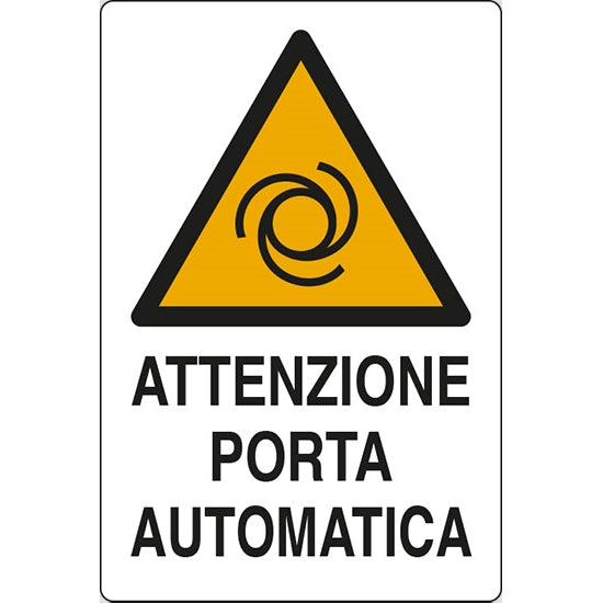 SEGNALE ATTENZIONE PORTA AUTOMATICA ADESIVO MM120X 80