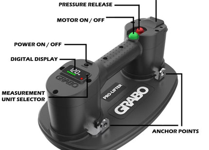 GRABO VENTOSA PROFESSIONALE A BATTERIA PER TRASPORTO MOD. PRO-LIFTER 20