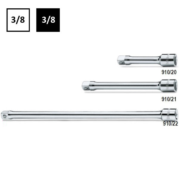 BETA   910/... PROLUNGA CON ATTACCO QUADRO MASCHIO E FEMMINA 3/8"