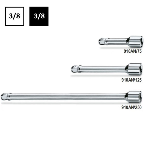 BETA   910AN PROLUNGA CON ATTACCO QUADRO MASCHIO E FEMMINA ANGOLARE 3/8"