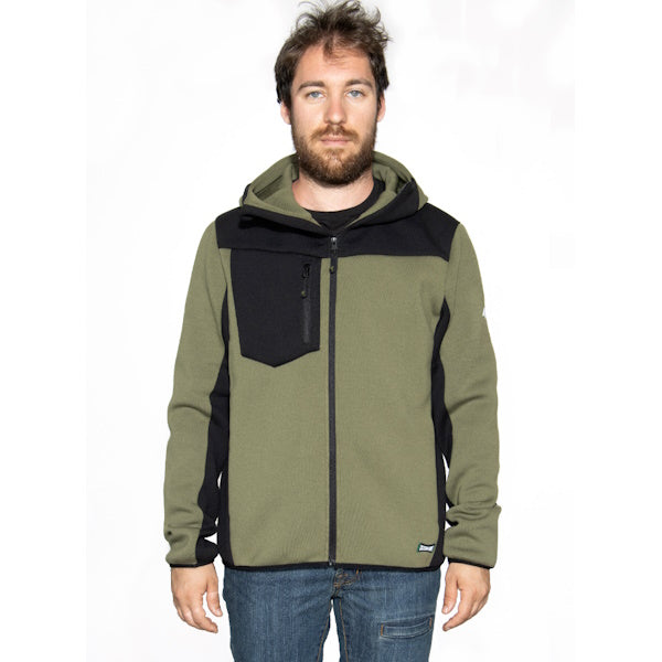 ISSA GIACCA CON CAPPUCCIO FYNOR COLORE VERDE/NERO