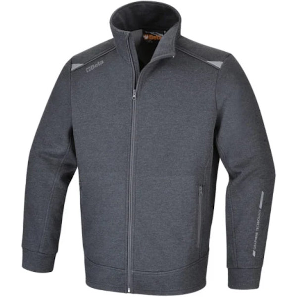 BETA  7644GG FELPA DA LAVORO CON ZIP LUNGA IN GRAPHENE GRIGIO
