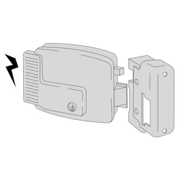 CISA ELETTROSERRATURA DA APPLICARE CON APERTURA ESTERNA ENTRATA MM60 DX