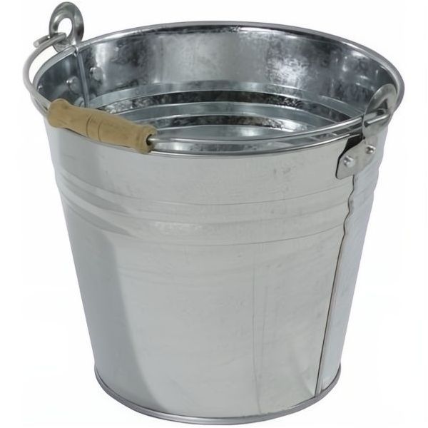 VERDELOOK SECCHIO ZINCATO A CALDO CON IMPUGNATURA IN LEGNO