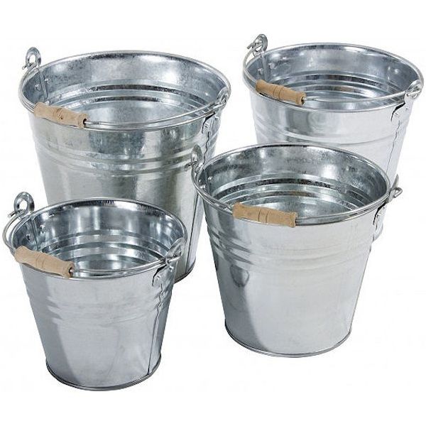 VERDELOOK SECCHIO ZINCATO A CALDO CON IMPUGNATURA IN LEGNO