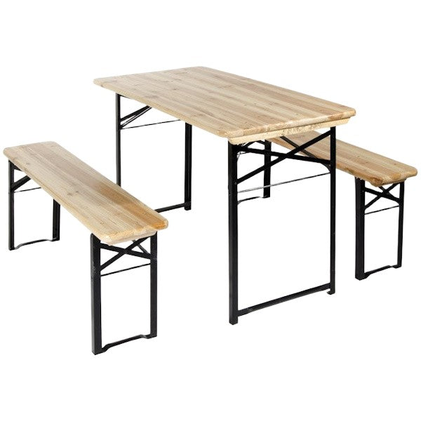 VERDELOOK SET BIRRERIA TAVOLO E 2 PANCHE PIEGHEVOLI