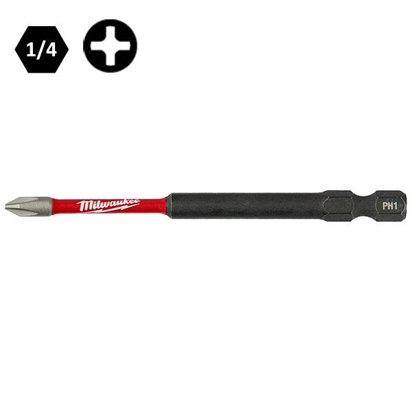 MILWAUKEE INSERTI BITS PER VITI A CROCE PHILLIPS PH1X90MM CONF.PZ 1