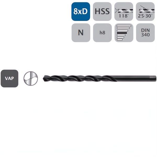 WSG PUNTA ELICOIDALE 5007 LUNGA HSS DIN340