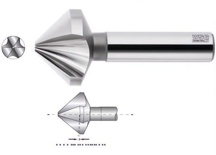 WSG SVASATORE 90° CODOLO CILINDRICO A 3 TAGLIENTI IN HSS DIN 335 C