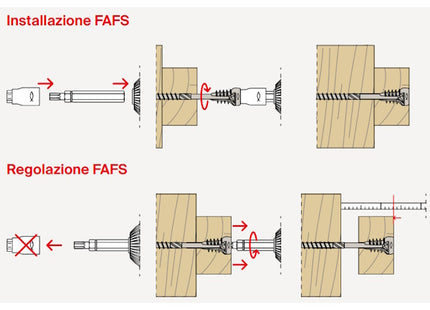 FISCHER VITE PER LEGNO REGOLABILE FAFS ZINCATA BIANCA