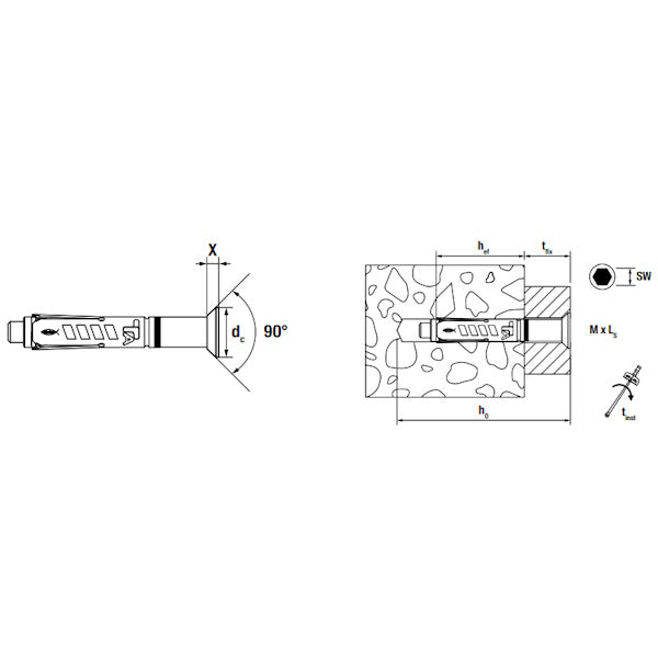 FISCHER TASSELLO TA M-SK IN METALLO CON VITE TSPEI
