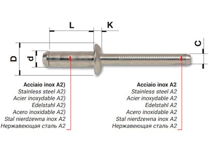 FAR RIVETTI ALTE PRESTAZIONI TAMP AP INOX