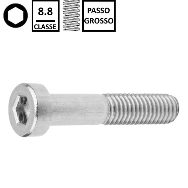 VITE TCEI TESTA RIBASSATA CLASSE  8.8 ZINCATA BIANCA DIN 7984