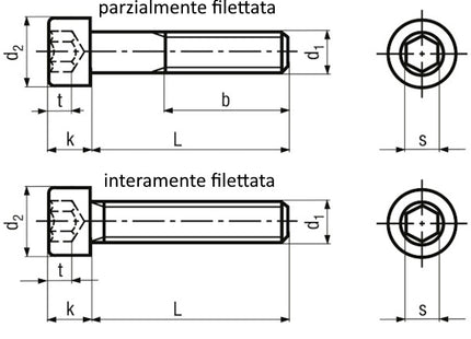 VITE TCEI IN ACCIAIO INOX A2 UNI 5931 M 4X 25
