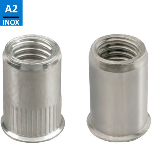FAR INSERTO FILETTATO IN ACCIAIO INOX A2 A TESTA RIDOTTA FTR-INOX A2