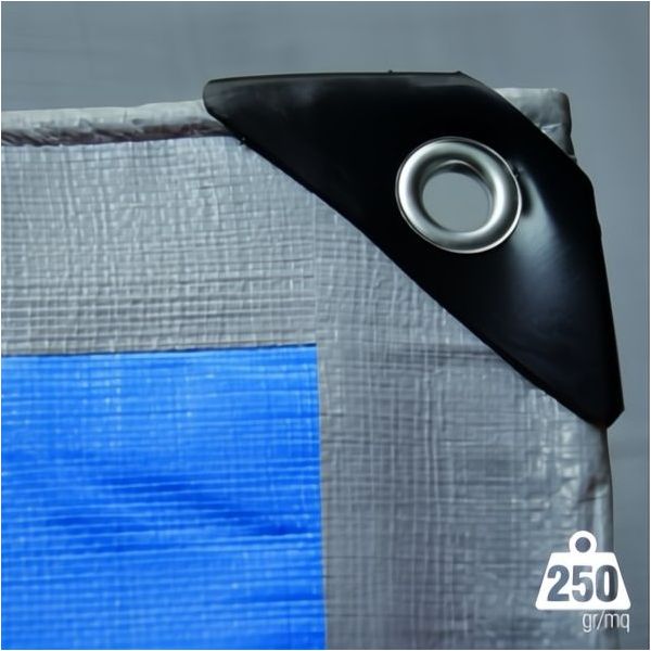 VERDELOOK TELO OCCHIELLATO AD ELEVATA RESISTENZA COLORE GRIGIO/BLU