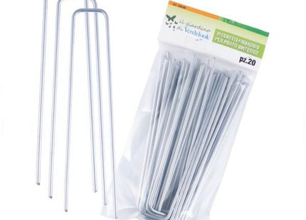 VERDELOOK PICCHETTI FERMAPRATO IN METALLO AD &quot;U&quot; IN BLISTER DA PZ.20