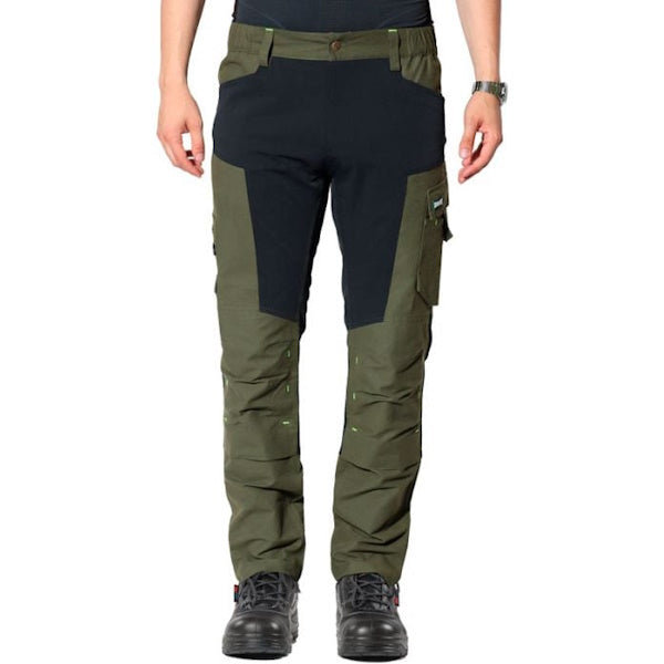 ISSA PANTALONE DA LAVORO FLEXARD VERDE/NERO