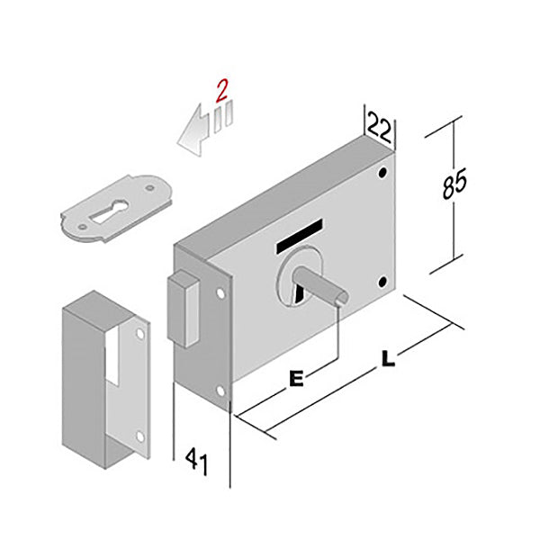BONAITI SERRATURA DA APPLICARE PER PORTONCINO ART.176