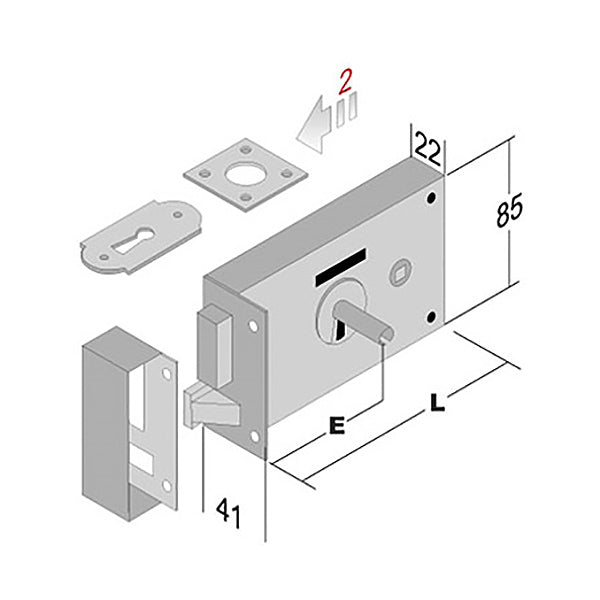 BONAITI SERRATURA DA APPLICARE PER PORTONCINO ART.177