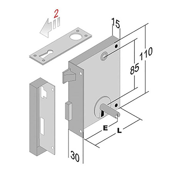 BONAITI SERRATURA DA APPLICARE PER PORTONCINO ART.185