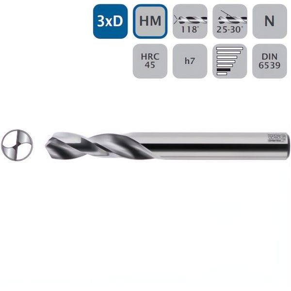 WSG PUNTA ELICOIDALE 9001 EXTRA CORTA IN HM DIN6539