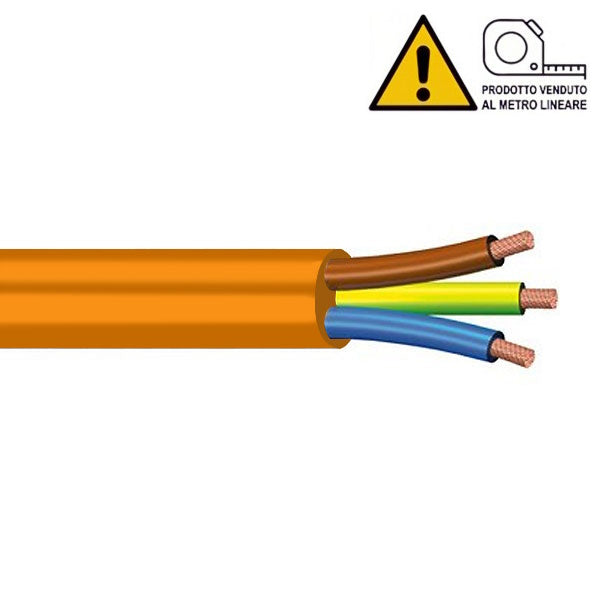 CAVO ELETTRICO AL TAGLIO TIPO SUPERFLEX SEZIONE 3G1,5 ARANCIO AL MTL