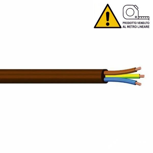 CAVO ELETTRICO AL TAGLIO TIPO FS180R18 SEZIONE 3G2,5 MARRONE AL MTL