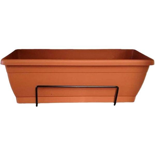 VECA CASSETTA ROXANNE IN PLASTICA TERRACOTTA CON SOTTOVASO E SUPPORTO