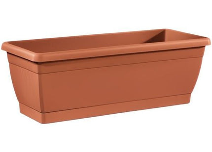 VECA CASSETTA ROXANNE IN PLASTICA TERRACOTTA CON SOTTOVASO E SUPPORTO