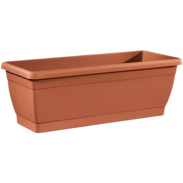 VECA CASSETTA ROXANNE IN PLASTICA TERRACOTTA CON SOTTOVASO E SUPPORTO