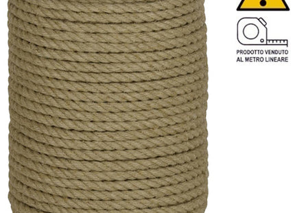 CORDA IN CANAPA RITORTA COLORE NATURALE D.MM16 AL MTL