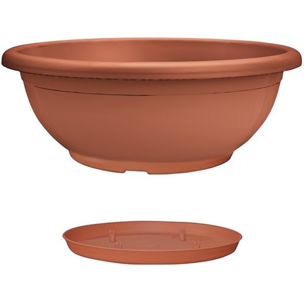 VECA CIOTOLA NAXOS IN PLASTICA CON SOTTOVASO COLORE TERRACOTTA