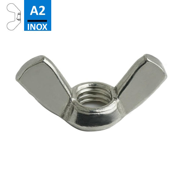 DADO AD ALETTE IN ACCIAIO INOX A2 UNI 5448-A