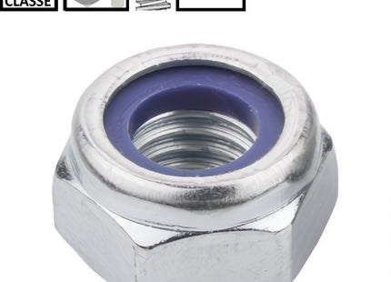 DADO AUTOBLOCCANTE BASSO PASSO GROSSO CL. 8 Z.BIANCO DIN 985 M14
