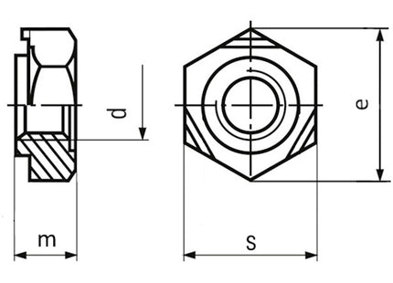 DADO ESAGONALE A SALDARE CHIAVE LARGA PASSO GROSSO CL. 8 GREZZO