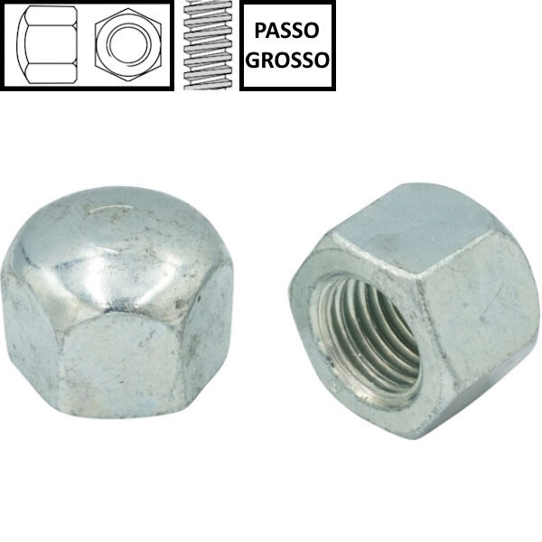 DADO ESAGONALE CIECO TIPO BASSO ZINCATO BIANCO DIN 917