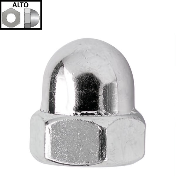 DADO ESAGONALE CIECO ALTO CLASSE 6 ZINCATO BIANCO UNI 5721 DIN 1587