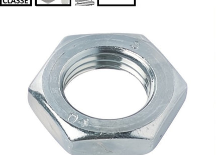 DADO ESAGONALE BASSO PASSO GROSSO CL. 8 Z.BIANCO UNI 5589 DIN 936 M42