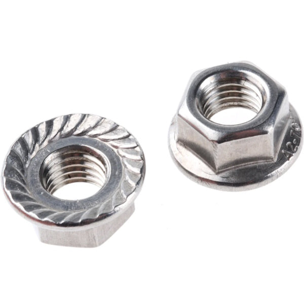 DADO ESAGONALE CON FLANGIA ZIGRINATA INOX A2 DIN 6923