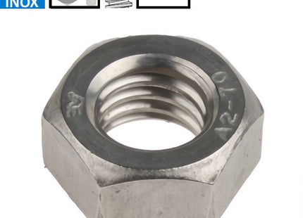 DADO ESAGONALE MEDIO PASSO GROSSO INOX A2 UNI 5588 DIN 934 M 3