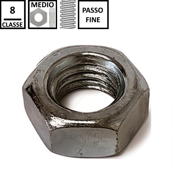 DADO ESAGONALE MEDIO PASSO FINE CL. 8 GREZZO UNI 5588