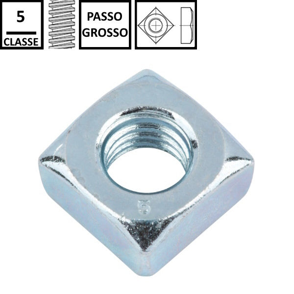 DADO QUADRO MEDIO CON SMUSSO ZINCATO UNI 5597 DIN 557