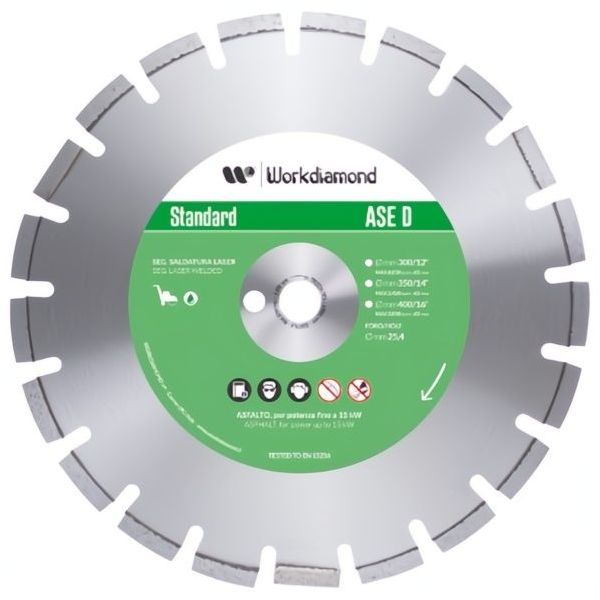 WORKDIAMOND DISCO DIAMANTATO SEGMENTATO PER ASFALTO ASE D D.MM350X25,4